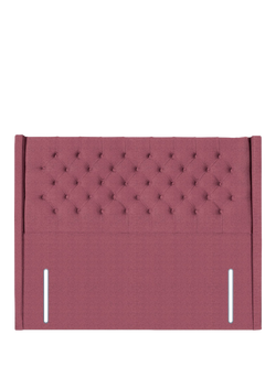 John Lewis Margot Winged Full Depth Upholstered Headboard, King Size, Herringbone Rose