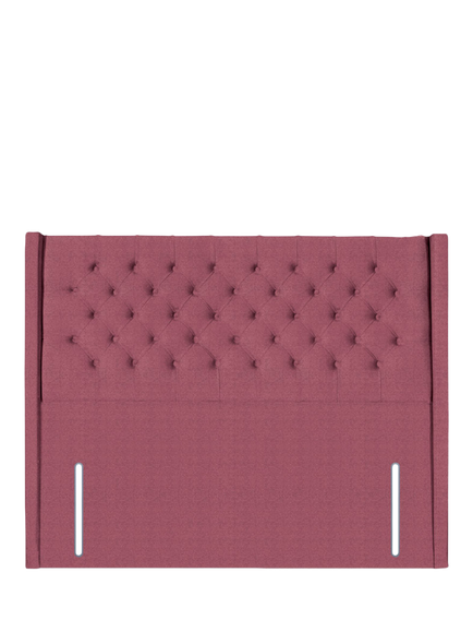 John Lewis Margot Winged Full Depth Upholstered Headboard, King Size, Herringbone Rose