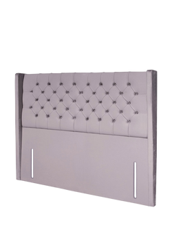 John Lewis Margot Winged Full Depth Upholstered Headboard, King Size - view 2, Velveteen Pebble