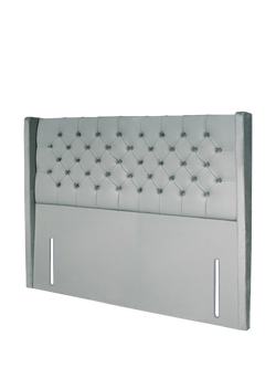 John Lewis Margot Winged Full Depth Upholstered Headboard, King Size - view 2, Velveteen Sage