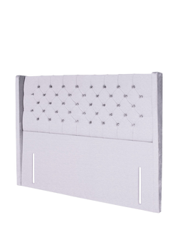 John Lewis Margot Winged Full Depth Upholstered Headboard, King Size - view 2, Brushedweave Silver