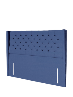 John Lewis Margot Winged Full Depth Upholstered Headboard, King Size - view 2, Brushedweave Denim