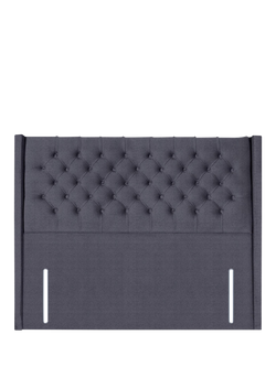 John Lewis Margot Winged Full Depth Upholstered Headboard, Super King Size, Herringbone Shadow