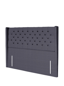 John Lewis Margot Winged Full Depth Upholstered Headboard, Super King Size - view 2, Herringbone Shadow