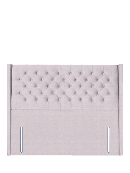 John Lewis Margot Winged Full Depth Upholstered Headboard, Super King Size, Herringbone Oat
