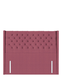 John Lewis Margot Winged Full Depth Upholstered Headboard, Super King Size, Herringbone Rose
