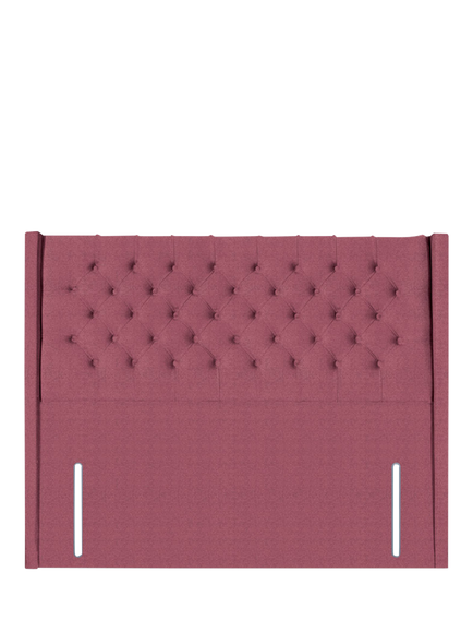 John Lewis Margot Winged Full Depth Upholstered Headboard, Super King Size, Herringbone Rose
