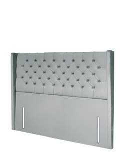 John Lewis Margot Winged Full Depth Upholstered Headboard, Super King Size - view 2, Velveteen Sage