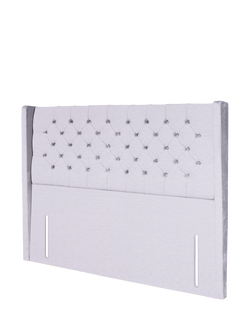 John Lewis Margot Winged Full Depth Upholstered Headboard, Super King Size - view 2, Brushedweave Silver