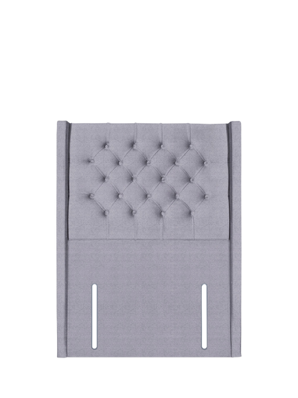 John Lewis Margot Winged Full Depth Upholstered Headboard, Single, Herringbone Grey