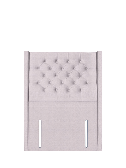 John Lewis Margot Winged Full Depth Upholstered Headboard, Single, Herringbone Oat