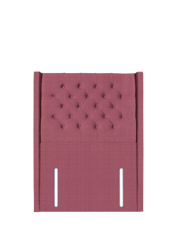John Lewis Margot Winged Full Depth Upholstered Headboard, Single, Herringbone Rose