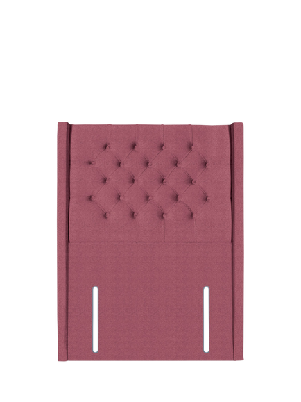 John Lewis Margot Winged Full Depth Upholstered Headboard, Single, Herringbone Rose