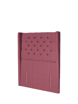 John Lewis Margot Winged Full Depth Upholstered Headboard, Single - view 2, Herringbone Rose