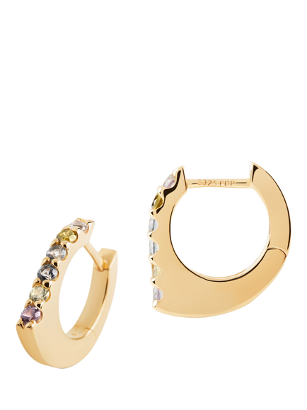 PDPAOLA Geometric Hoop Earrings, Gold Multi, Gold Multi