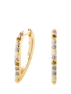 PDPAOLA Gloss Hoop Earrings, Gold Multi, Gold Multi