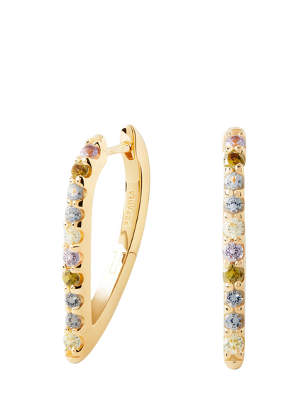 PDPAOLA Gloss Hoop Earrings, Gold Multi, Gold Multi