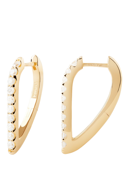 PDPAOLA Asymetric Geo Hoop Earrings, Gold