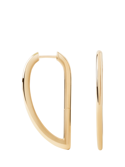 PDPAOLA Icons Vento Large Geometric Hoop Earrings, Gold, Gold