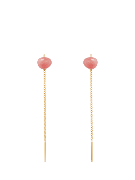 PDPAOLA Lyra Rhodochrosite Drop Earrings, Gold, Gold