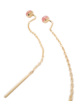 PDPAOLA Lyra Rhodochrosite Drop Earrings, Gold - view 2, Gold