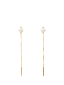 PDPAOLA Icons Pearl Chain Drop Earrings, Gold, Gold