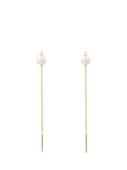 PDPAOLA Icons Pearl Chain Drop Earrings, Gold, Gold