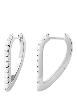 PDPAOLA Asymetric Geo Hoop Earrings, Rhodium