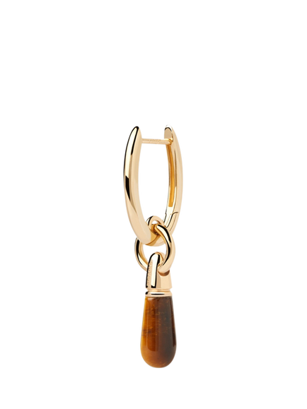 PDPAOLA Tiger Eye Jupiter Single Hoop Earring, Gold, Gold