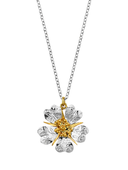 Alex Monroe Wild Rose Pendant Necklace, Mixed Metal, Mixed Metal