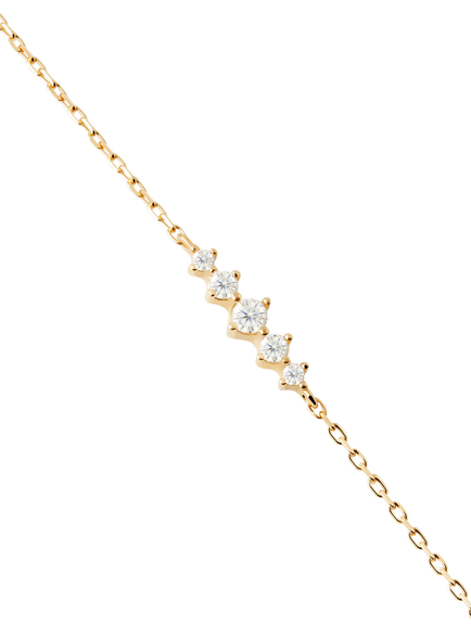 PDPAOLA Cubic Zirconia Chain Necklace, Gold, Gold