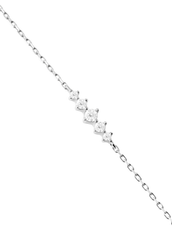 PDPAOLA Cubic Zirconia Chain Necklace, Rhodium, Rhodium