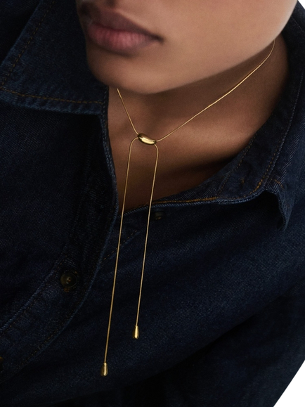 PDPAOLA Rodeo Slider Choker Necklace, Gold - view 2, Gold