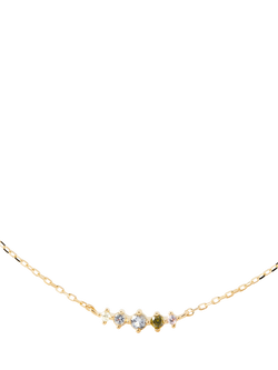 PDPAOLA Cubic Zirconia Chain Necklace, Gold Multi, Gold Multi