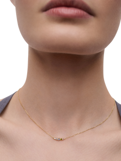 PDPAOLA Cubic Zirconia Chain Necklace, Gold Multi - view 2, Gold Multi