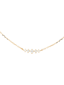 PDPAOLA Cubic Zirconia Chain Necklace, Gold, Gold