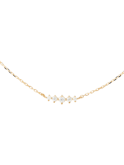 PDPAOLA Cubic Zirconia Chain Necklace, Gold, Gold