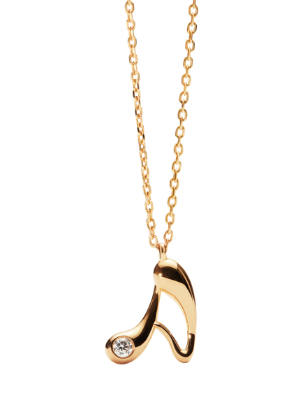 PDPAOLA Initial Pendant Necklace, Gold, Gold/A