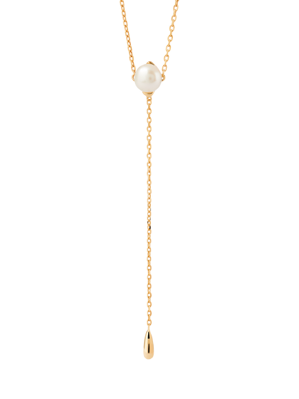 PDPAOLA Gemstone Chain Drop Necklace, Gold/Pearl