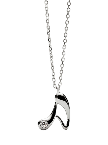 PDPAOLA Initial Pendant Necklace, Rhodium, Rhodium/A