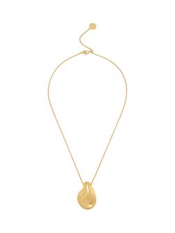 Reiss Tallula Tumbled Metal Pendant Necklace, Gold, Gold