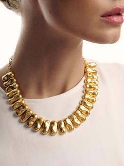 Reiss Tia Tumbles Metal Collar Necklace, Gold - view 2, Gold