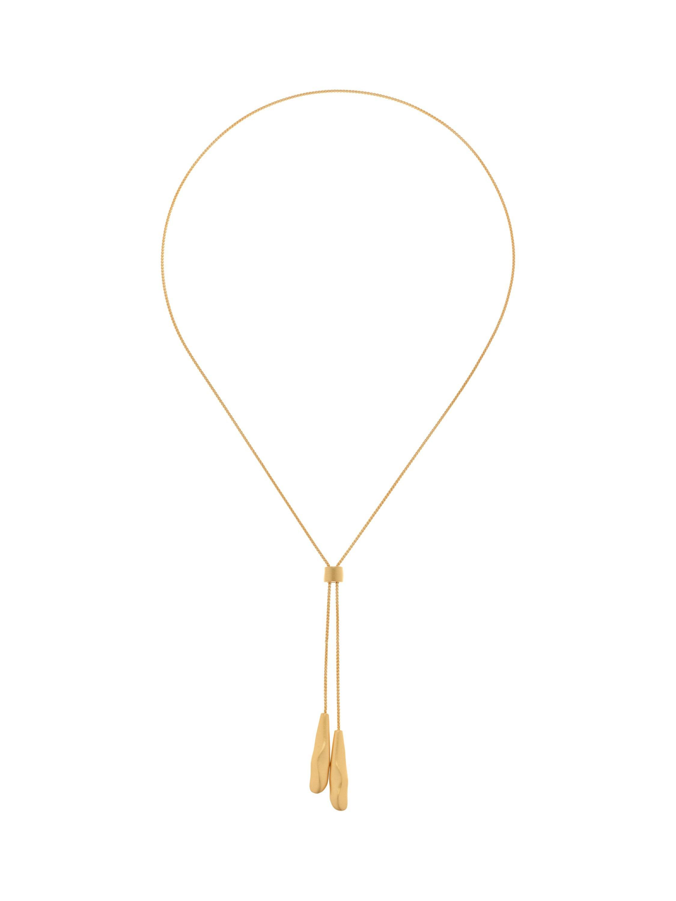 Product image 3 of 5, which shows Reiss Tova Tumbled Lariat Necklace, Gold
