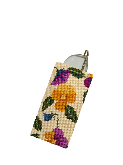Cleopatra's Needle Pansy Garden Tapestry Spectacle Case Kit, Multi