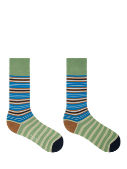 Paul Smith Stripe Cotton Blend Socks, Pack of 2, Multi Multi - view 2, Multi Multi