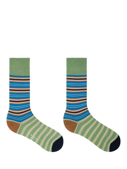 Paul Smith Stripe Cotton Blend Socks, Pack of 2, Multi Multi - view 2, Multi Multi