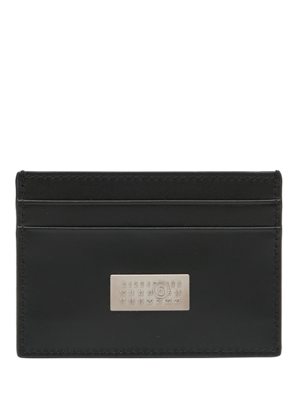 MM6 Maison Margiela Leather Compact Card Holder, Black, Black
