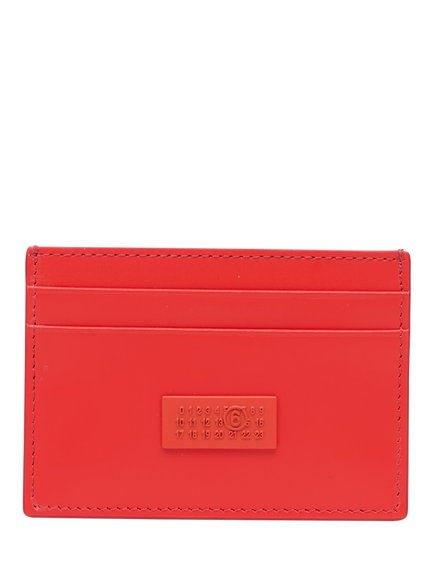 MM6 Maison Margiela Leather Compact Card Holder, Papaya, Orange