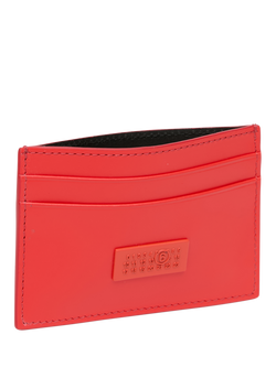 MM6 Maison Margiela Leather Compact Card Holder, Papaya - view 2, Orange