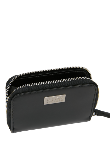 MM6 Maison Margiela Leather Zip Around Wallet, Black - view 2, Black